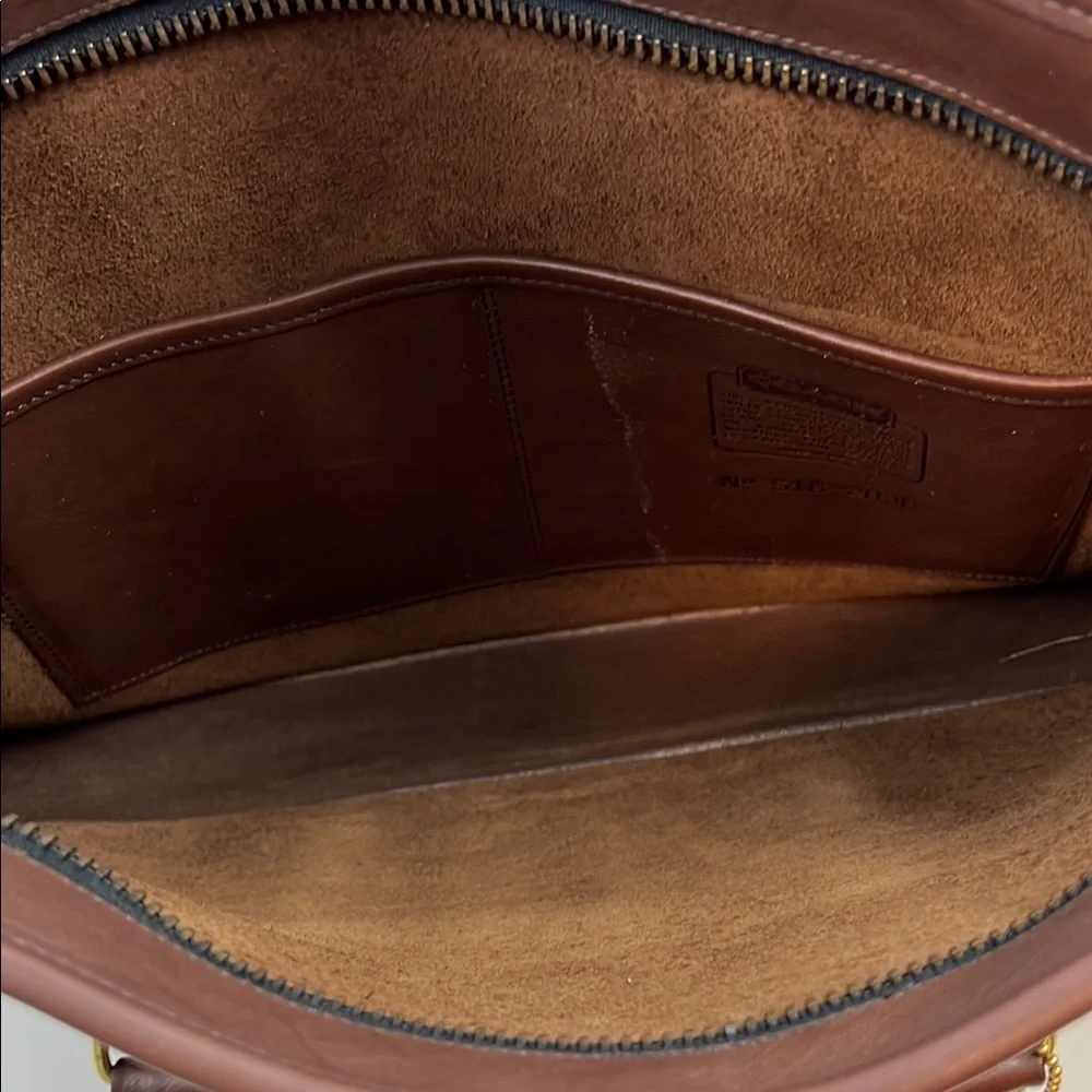Vintage Coach USA Mahogany Leather Top Handle Office Work Briefcase Bag